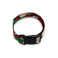 Red Rose Skull Pattern Print Dog Collar