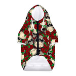 Red Rose Skull Pattern Print Dog Zip Up Hoodie