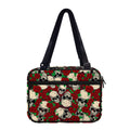 Red Rose Skull Pattern Print Double Strap Bible Bag