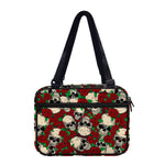 Red Rose Skull Pattern Print Double Strap Bible Bag
