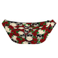 Red Rose Skull Pattern Print Fanny Pack