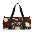 Red Rose Skull Pattern Print Gym Bag