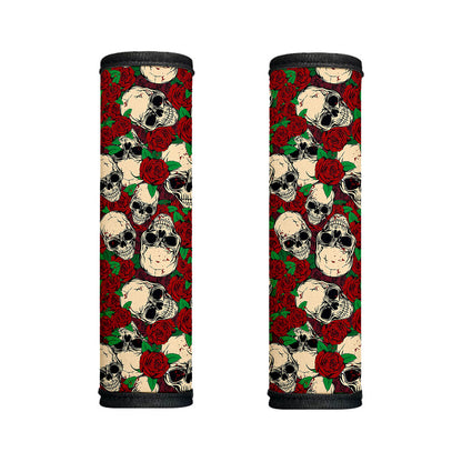 Red Rose Skull Pattern Print Handle Covers