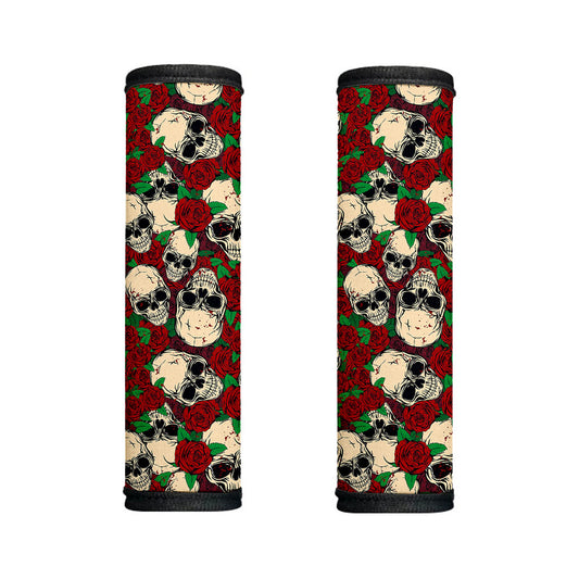 Red Rose Skull Pattern Print Handle Covers