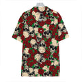 Red Rose Skull Pattern Print Hawaiian Shirt