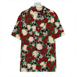 Red Rose Skull Pattern Print Hawaiian Shirt