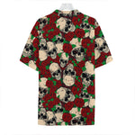 Red Rose Skull Pattern Print Hawaiian Shirt