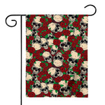 Red Rose Skull Pattern Print House Flag