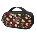 Red Rose Skull Pattern Print Portable Cooler Travel Case
