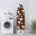 Red Rose Skull Pattern Print Ironing Board Cover