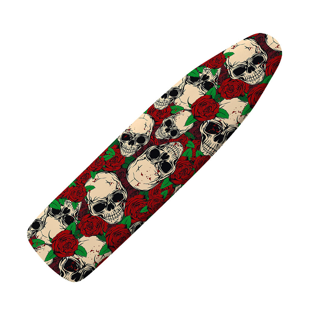 Red Rose Skull Pattern Print Ironing Board Cover
