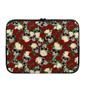 Red Rose Skull Pattern Print Laptop Sleeve