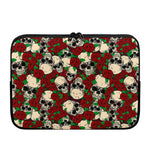 Red Rose Skull Pattern Print Laptop Sleeve