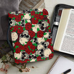 Red Rose Skull Pattern Print Leather Bible Cover