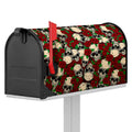 Red Rose Skull Pattern Print Mailbox Cover
