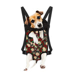 Red Rose Skull Pattern Print Pet Carrier Backpack