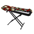 Red Rose Skull Pattern Print Piano Keyboard Cover