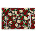 Red Rose Skull Pattern Print Placemat