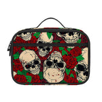 Red Rose Skull Pattern Print Portable Lunch Bag