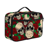 Red Rose Skull Pattern Print Portable Lunch Bag