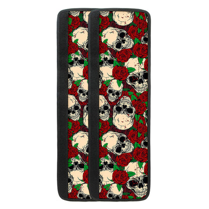 Red Rose Skull Pattern Print Refrigerator Handle Covers
