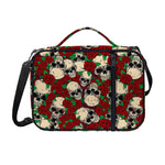 Red Rose Skull Pattern Print Shoulder Strap Bible Bag