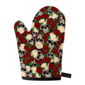 Red Rose Skull Pattern Print Single Oven Mitt