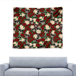 Red Rose Skull Pattern Print Tapestry
