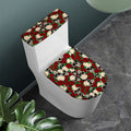 Red Rose Skull Pattern Print Toilet Lid And Tank Cover Set