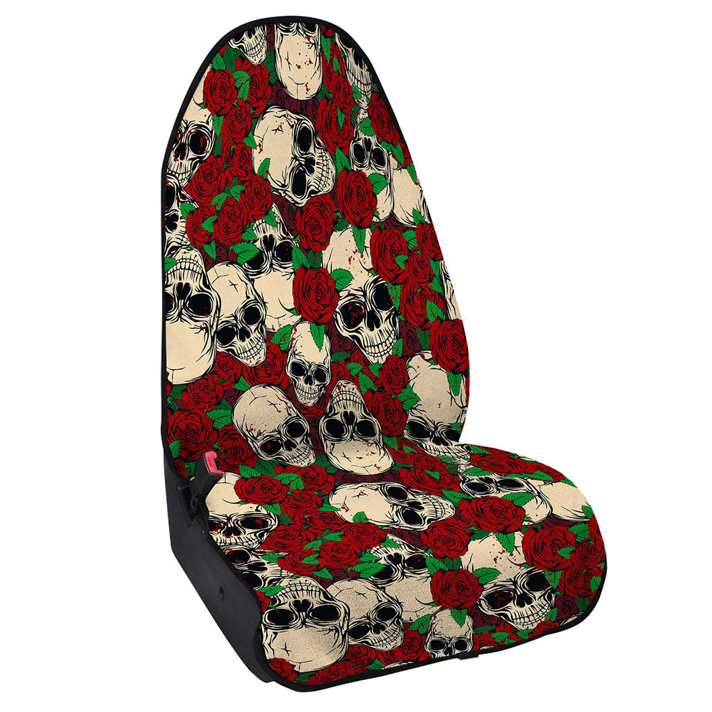 Red Rose Skull Pattern Print Waterproof Car Seat Cover