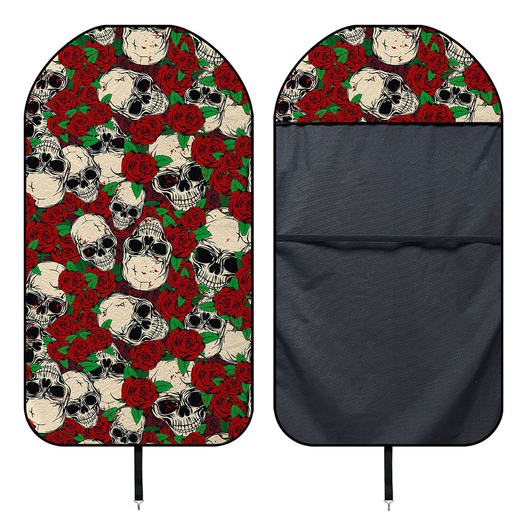 Red Rose Skull Pattern Print Waterproof Car Seat Cover