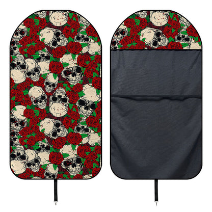Red Rose Skull Pattern Print Waterproof Car Seat Cover