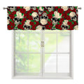 Red Rose Skull Pattern Print Window Valance