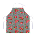 Red Roses Houndstooth Pattern Print Adjustable Apron