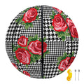 Red Roses Houndstooth Pattern Print Basketball