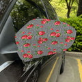 Red Roses Houndstooth Pattern Print Car Side Mirror Covers