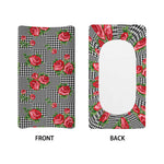 Red Roses Houndstooth Pattern Print Changing Pad Cover