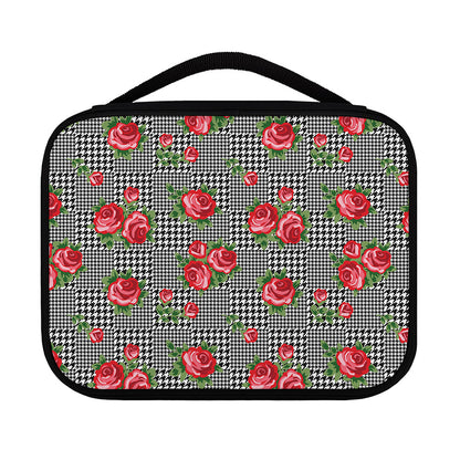 Red Roses Houndstooth Pattern Print Classic Bible Case