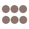 Red Roses Houndstooth Pattern Print Coaster Set