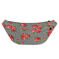 Red Roses Houndstooth Pattern Print Fanny Pack