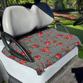 Red Roses Houndstooth Pattern Print Golf Cart Seat Cover