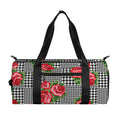 Red Roses Houndstooth Pattern Print Gym Bag