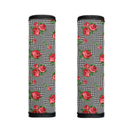 Red Roses Houndstooth Pattern Print Handle Covers