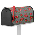 Red Roses Houndstooth Pattern Print Mailbox Cover