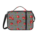 Red Roses Houndstooth Pattern Print Shoulder Strap Bible Bag