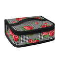 Red Roses Houndstooth Pattern Print Small Lunch Bag
