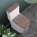 Red Roses Houndstooth Pattern Print Toilet Lid And Tank Cover Set