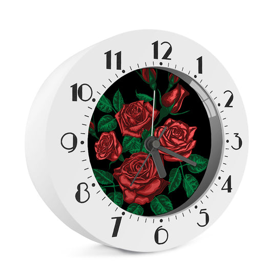 Red Roses Tattoo Print Alarm Clock