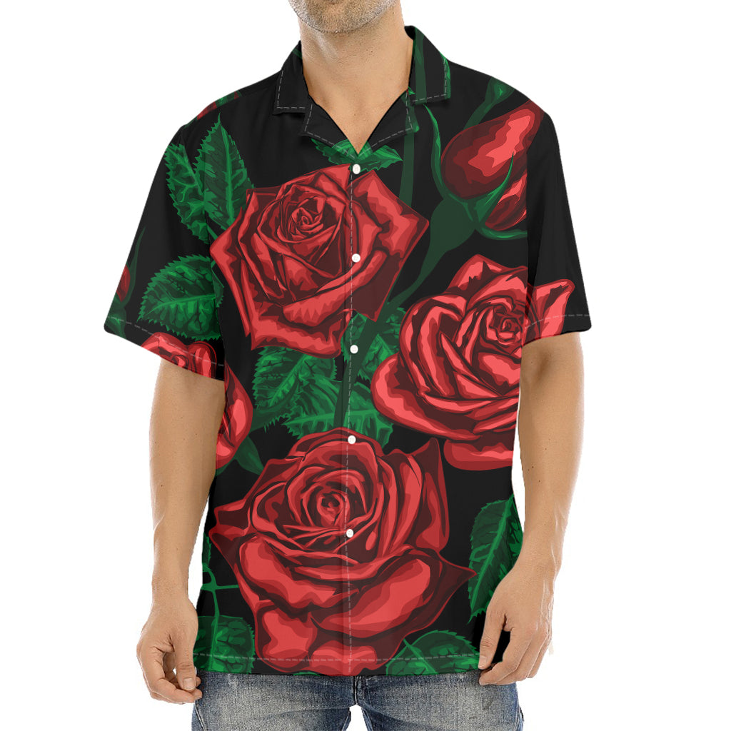 Red Roses Tattoo Print Aloha Shirt