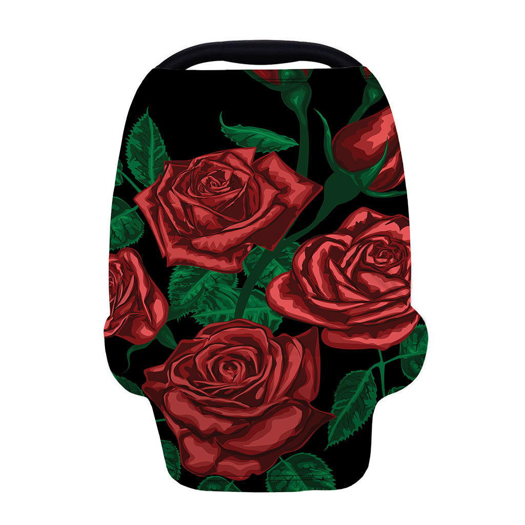 Red Roses Tattoo Print Baby Seat Cover